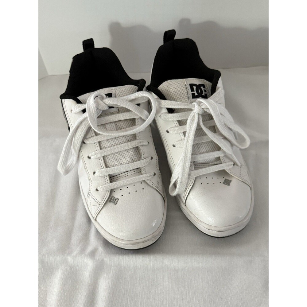 DC Youth Court Graffik Shoes White/Black Print Unisex Size 5